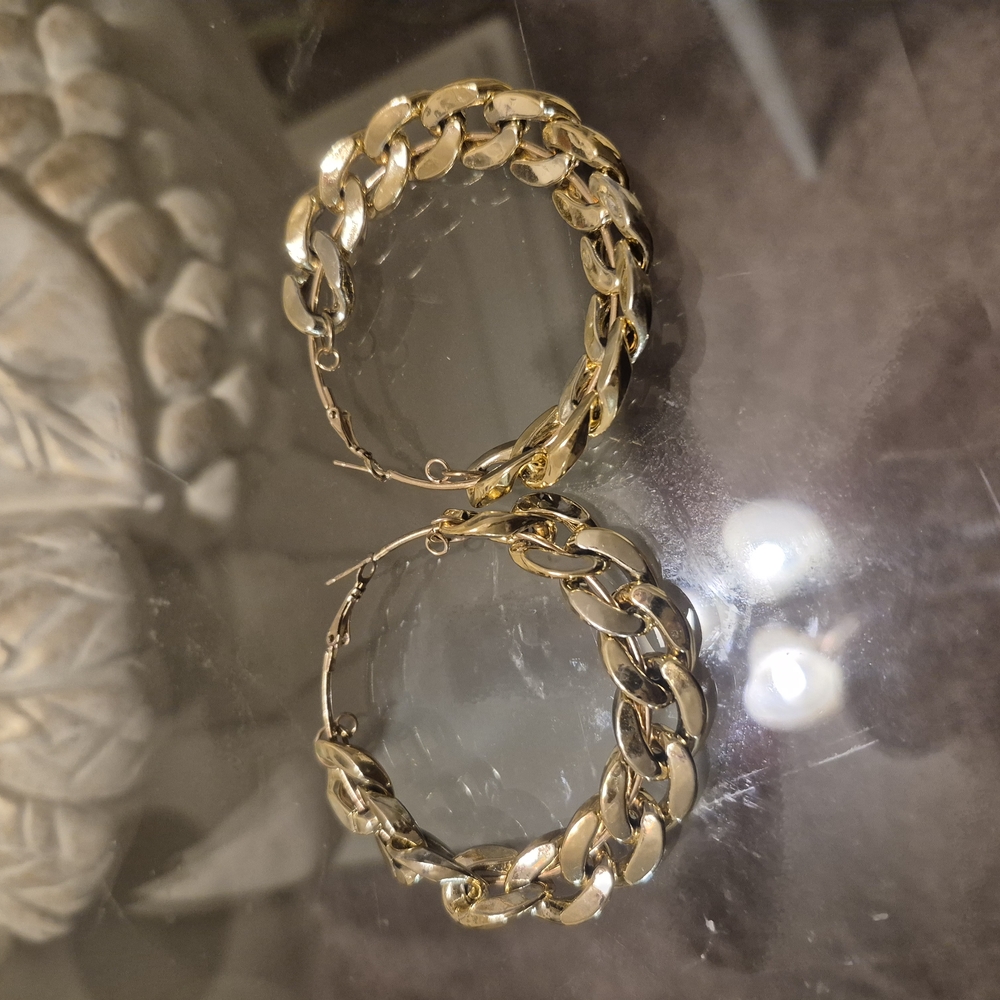 Gold Chain Hoops